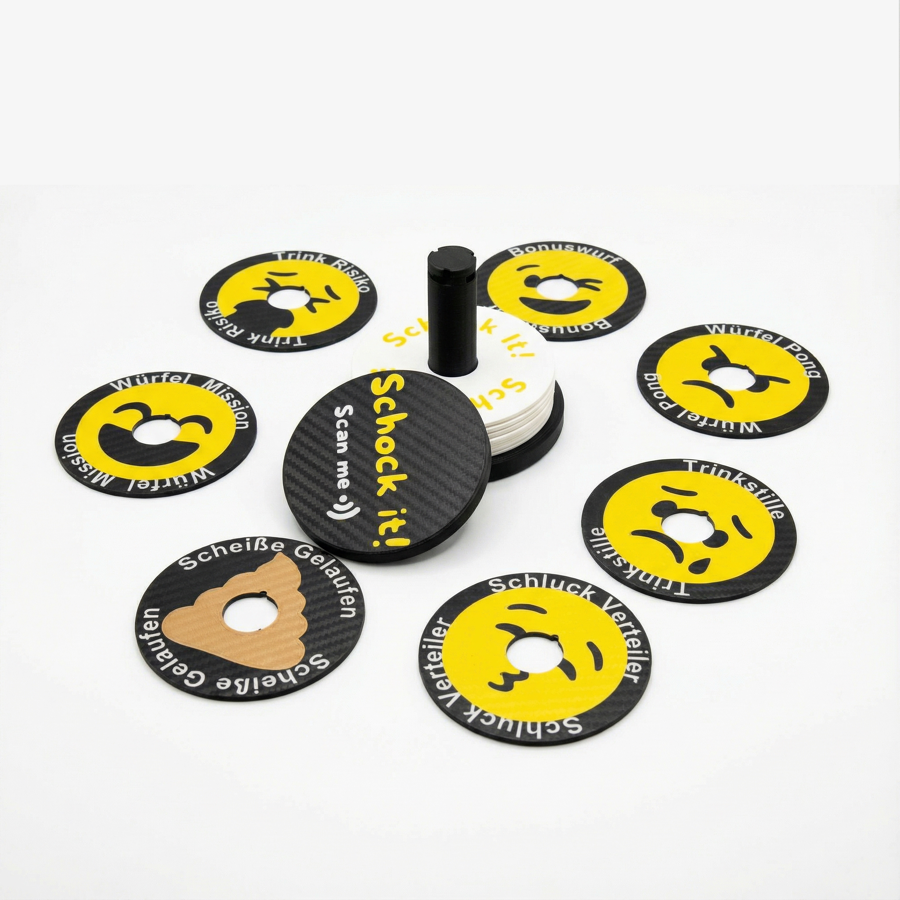 Schock It Chips verteilt um Ständer